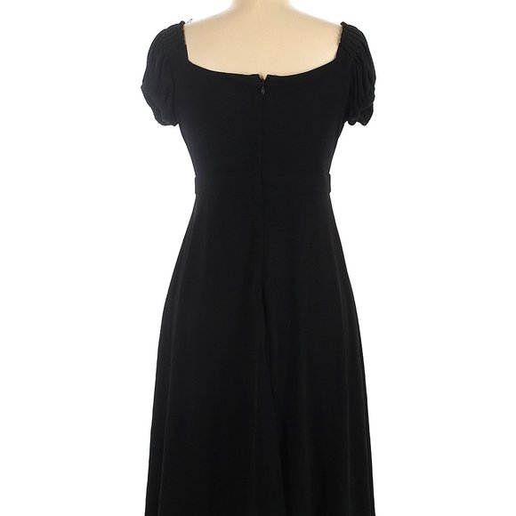 LONDON TIMES size 6 off shoulder soft black dress in excellent condition - Picture 2 of 8